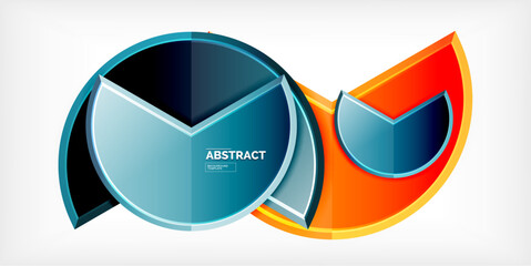 Trendy round shapes with triangular angle design element. Vector Illustration For Wallpaper, Banner, Background, Card, Book Illustration, landing page