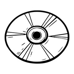 Fototapeta premium cartoon CD compact disc media doodle hand drawn vector illustration template design