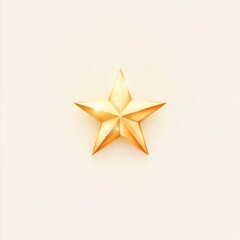 Fototapeta premium A minimalist gold star icon with a soft glow, isolated on a white background, ideal for festive promotions and celebrations