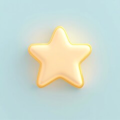 A minimalist gold star icon with a soft glow, isolated on a white background, ideal for festive promotions and celebrations
