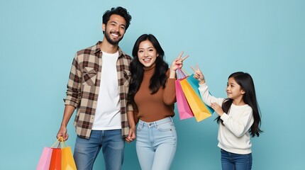 couple with shopping bags