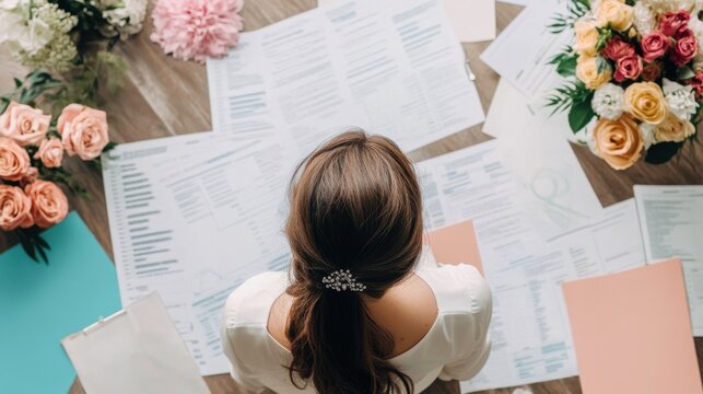 Wedding Planner Organizing Event Details with Vendors