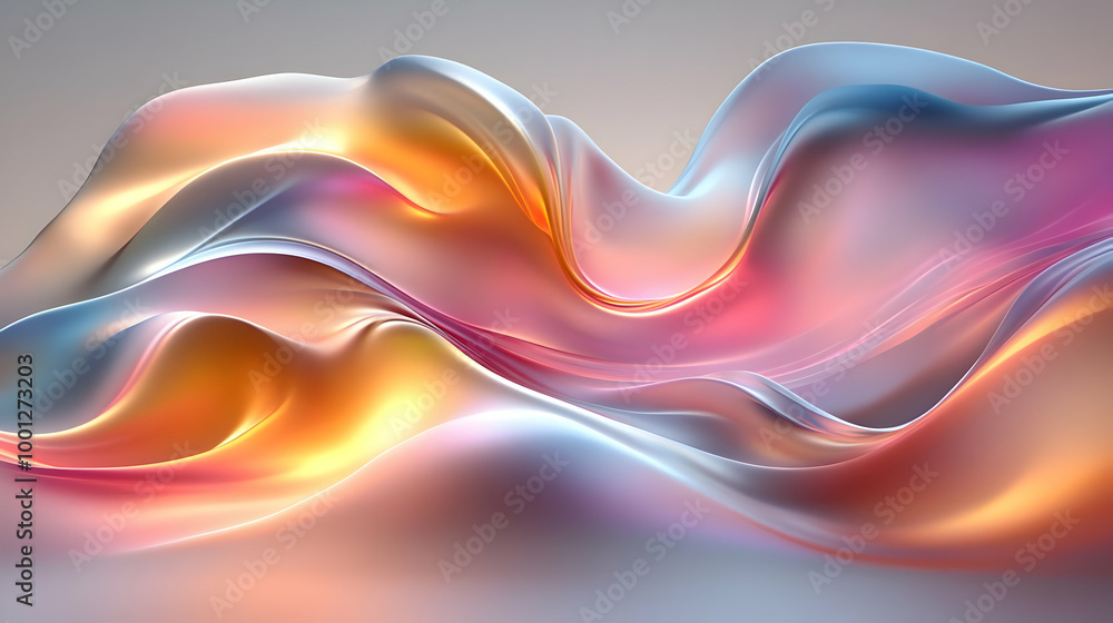 Sticker Abstract Liquid Waves in Vibrant Colors