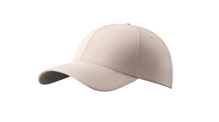 A tan baseball cap with a white band on transparency background PNG