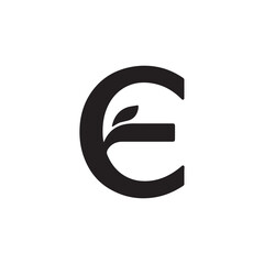 Contemporary Letter E Logo Icon with Nature-Inspired Leaf and Vine Elements: Ideal for Creative Agencies, Startups, and Sustainable Brands