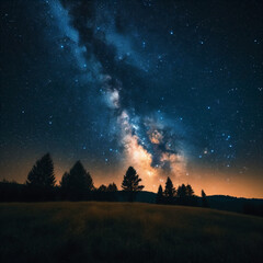 Fototapeta premium 밤, 밤하늘, 별빛, 밤하늘 풍경,night, night sky, starlight, night sky landscape,