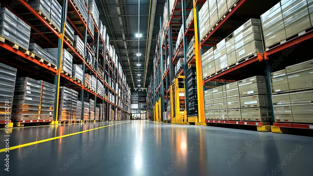 Poster a warehouse with automated vertical lift modules (vlms) storing and retrieving small parts with prec