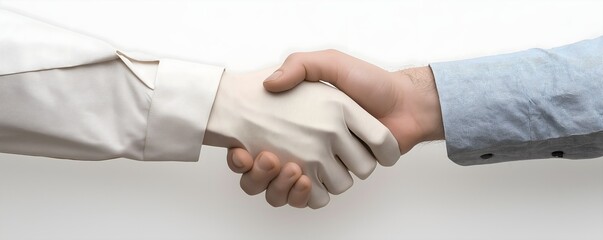 Obraz premium A handshake between two people, symbolizing agreement, partnership, or a greeting, captures the essence of collaboration and mutual respect.