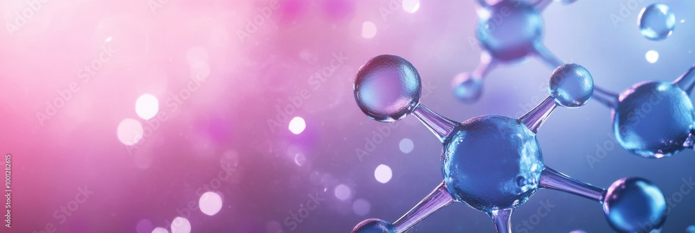 Leinwandbilder abstract visualization showcasing intricate molecules and chemical structures in a soft gradient bac
