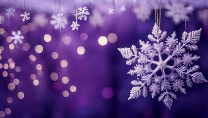 Fototapeta premium snowflakes of different sizes bokeh background with space for text, christmas and new year advertising concept
