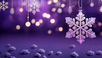 Fototapeta premium snowflakes of different sizes bokeh background with space for text, christmas and new year advertising concept