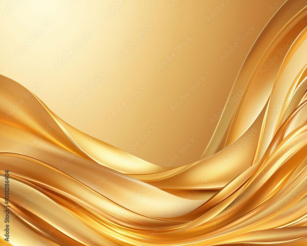 Aufkleber elegant gold background with intricate swirling patterns and soft light reflections