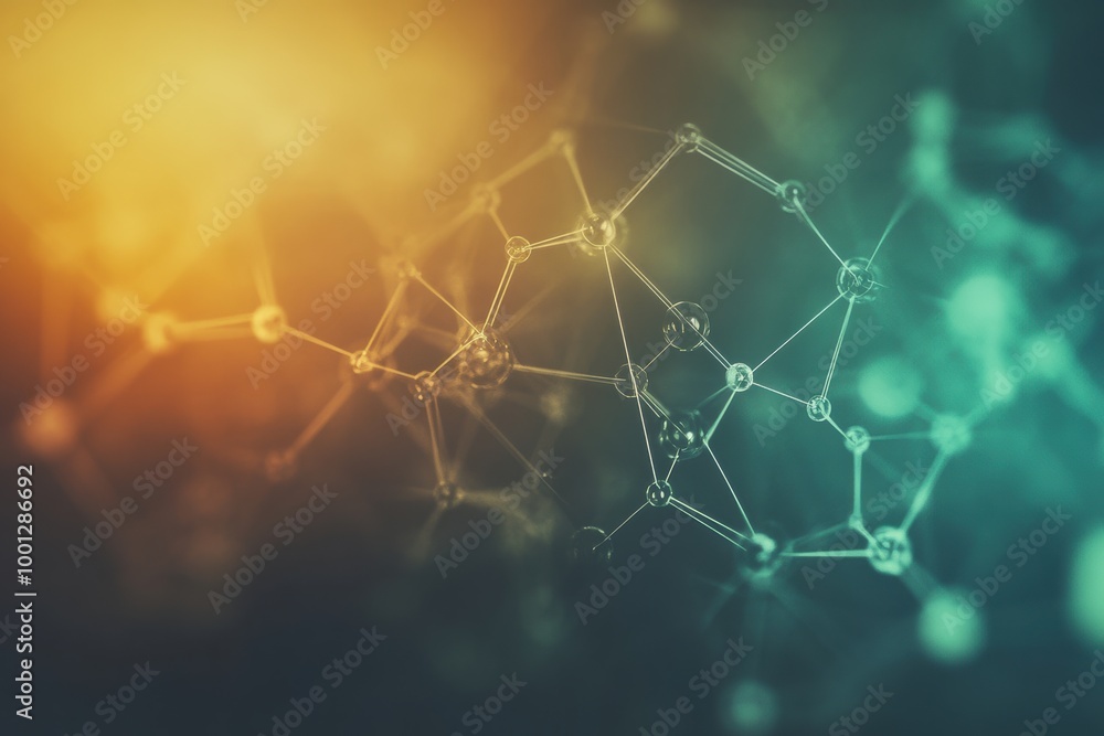 Leinwandbilder abstract representation of molecular structures and chemical bonds in a vibrant, visually striking b