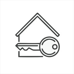 House key icon isolated on white background. House key icon in trendy design style for web site and mobile app. House key vector icon modern and simple symbol.