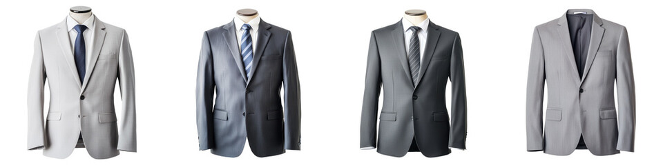 A minimalist business suit modern cut monochrome palette isolated on white and transparent background