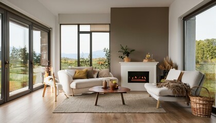 living room with fireplace, interior, room, home, house, furniture, bed, bedroom, 