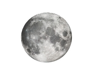full moon isolated on transparent background.