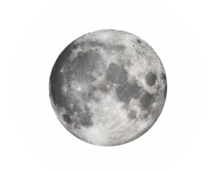full moon isolated on transparent background.