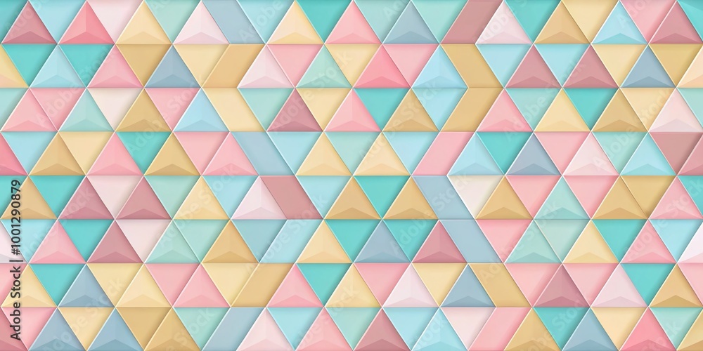Aufkleber vibrant geometric triangle background pattern in pastel colors, featuring interlocking shapes in sof