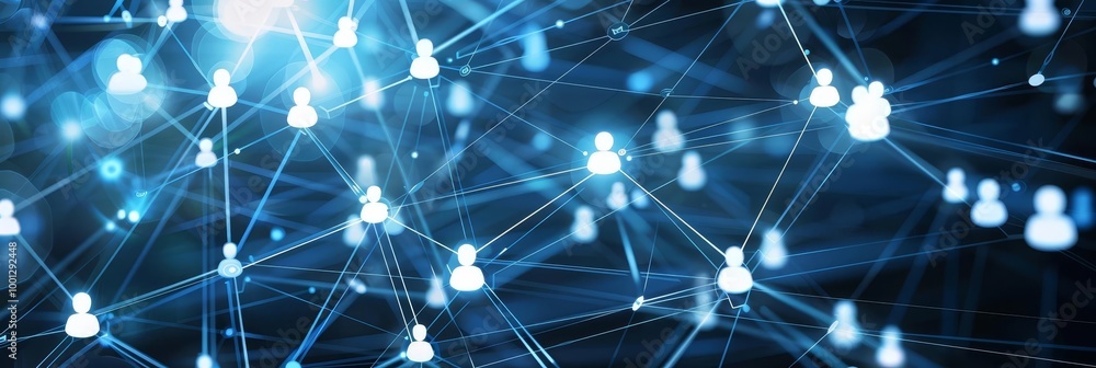 Poster abstract network of connections and data flow