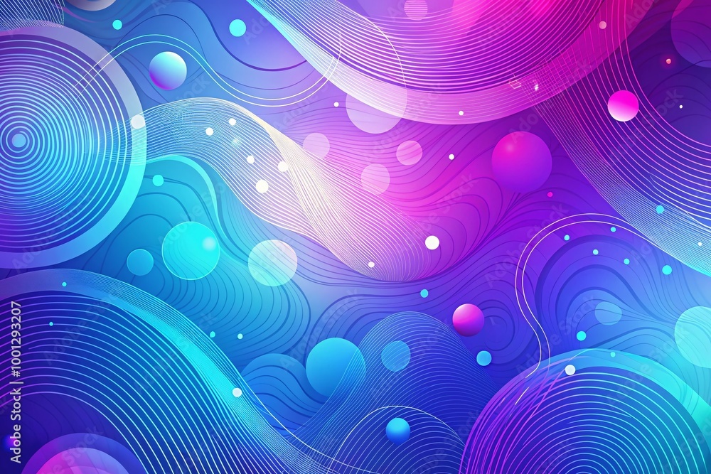 Poster vibrant gradient blue and purple abstract background with subtle geometry and swirling patterns, per