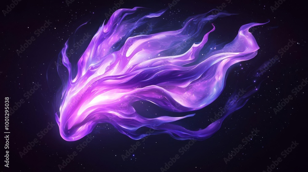 Aufkleber glowing organic forms and abstract patterns in aigenerated modern digital art