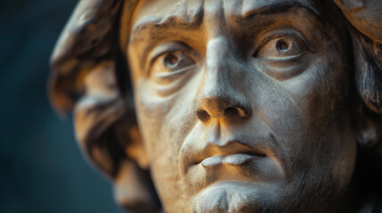 Columbus Portrait, a close-up of a famous portrait of Christopher Columbus, with copy space, Columbus Day