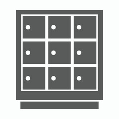cabinet icon, closet vector, locker illustration