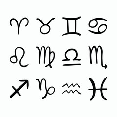 zodiac icon, universe vector, macrocosm illustration