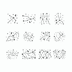 zodiac icon, universe vector, macrocosm illustration