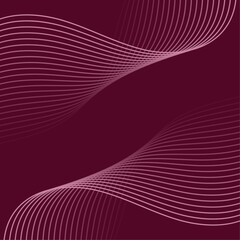 Abstract background with lines. Vector banner with waves. Background for poster, card, brochure, booklet, flyer. Geometric element for design. Burgundy gradient. Valentine's Day