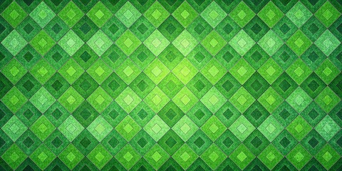 Vibrant green geometric pattern with repeating diamond shapes and subtle texture, creating a dynamic and modern