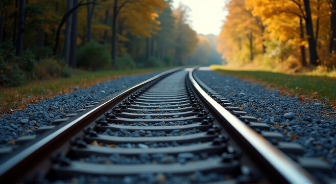 railroad tracks in autumn