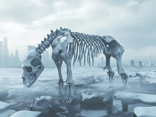 Animal bone in global warming. generative AI