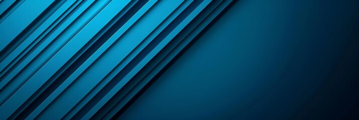 Fototapeta premium Abstract blue geometric background with diagonal lines