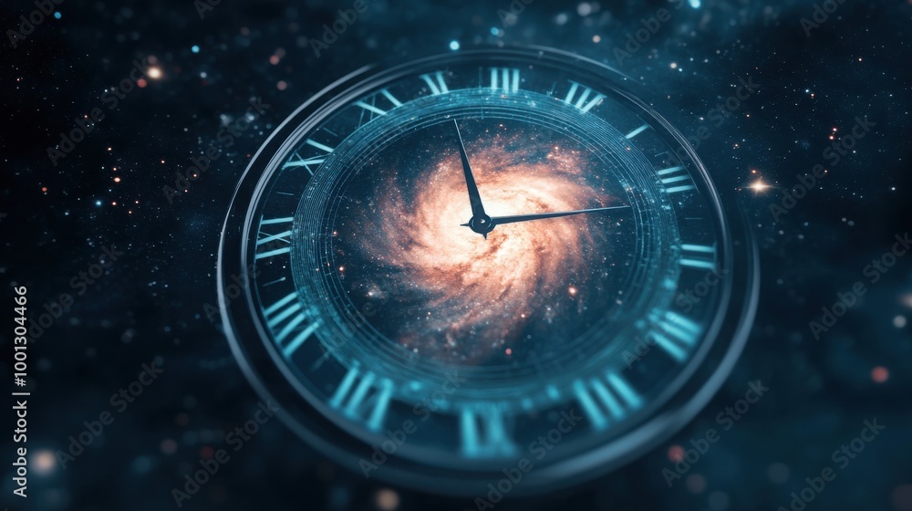 Poster countdown timer in cosmic galaxy scene