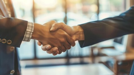 Two hands shaking, signifying agreement and partnership.