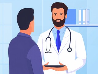 Fototapeta premium Doctor Consults Patient About Cholesterol Levels