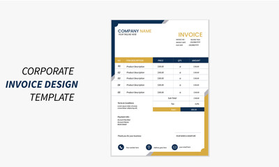 Abstract creative and minimal corporate business invoice template
