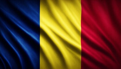Obraz premium Romania flag waving national emblem