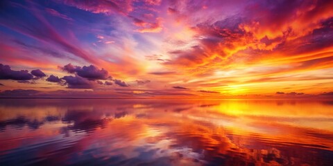 Obraz premium Vibrant orange, pink, and purple hues blend seamlessly in a breathtaking sunset gradient background, evoking feelings