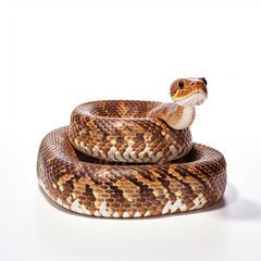 Obraz premium Brown snake on white background