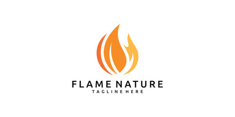 logo design combination of leaves and fire, logo design, symbol, icon, vector, idea, creative.
