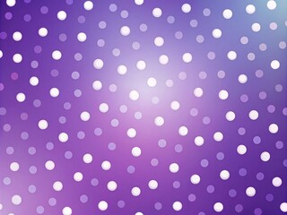 Vibrant purple gradient background with whimsical white polka dots and soft, rounded shapes, creating a playful,
