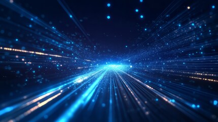 Fototapeta premium Futuristic Blue Abstract Backgrounds: Exploring Digital Art and Technology