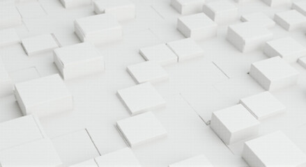 white cubes on a black background