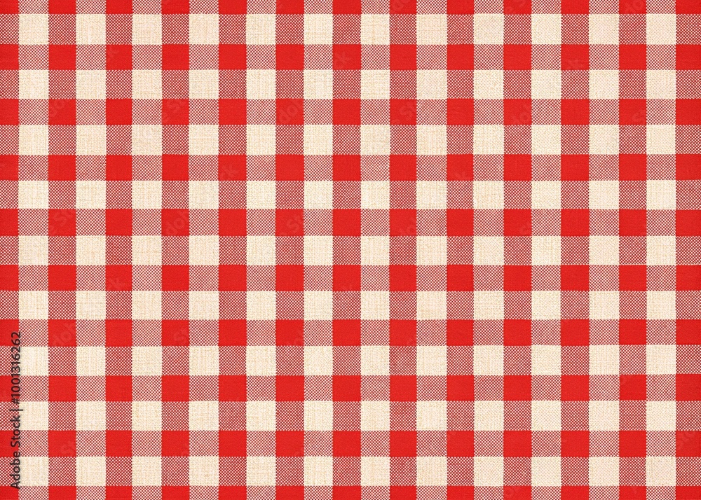 Poster vibrant red and white checkered pattern background with crisp, clean lines and subtle texture, addin