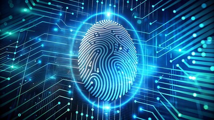 Cyber security biometric finger print background