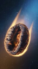 Fiery Cosmic Coffee Bean Comet Blazing Through the Universe
