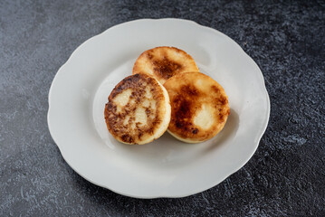 Homemade Cottage Cheese Pancakes on a Plate